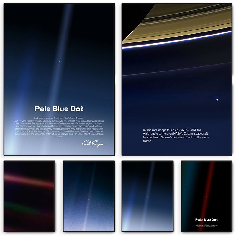 Star Map Poster - Soluk Mavi Nokta Baskı Posteri Voyager