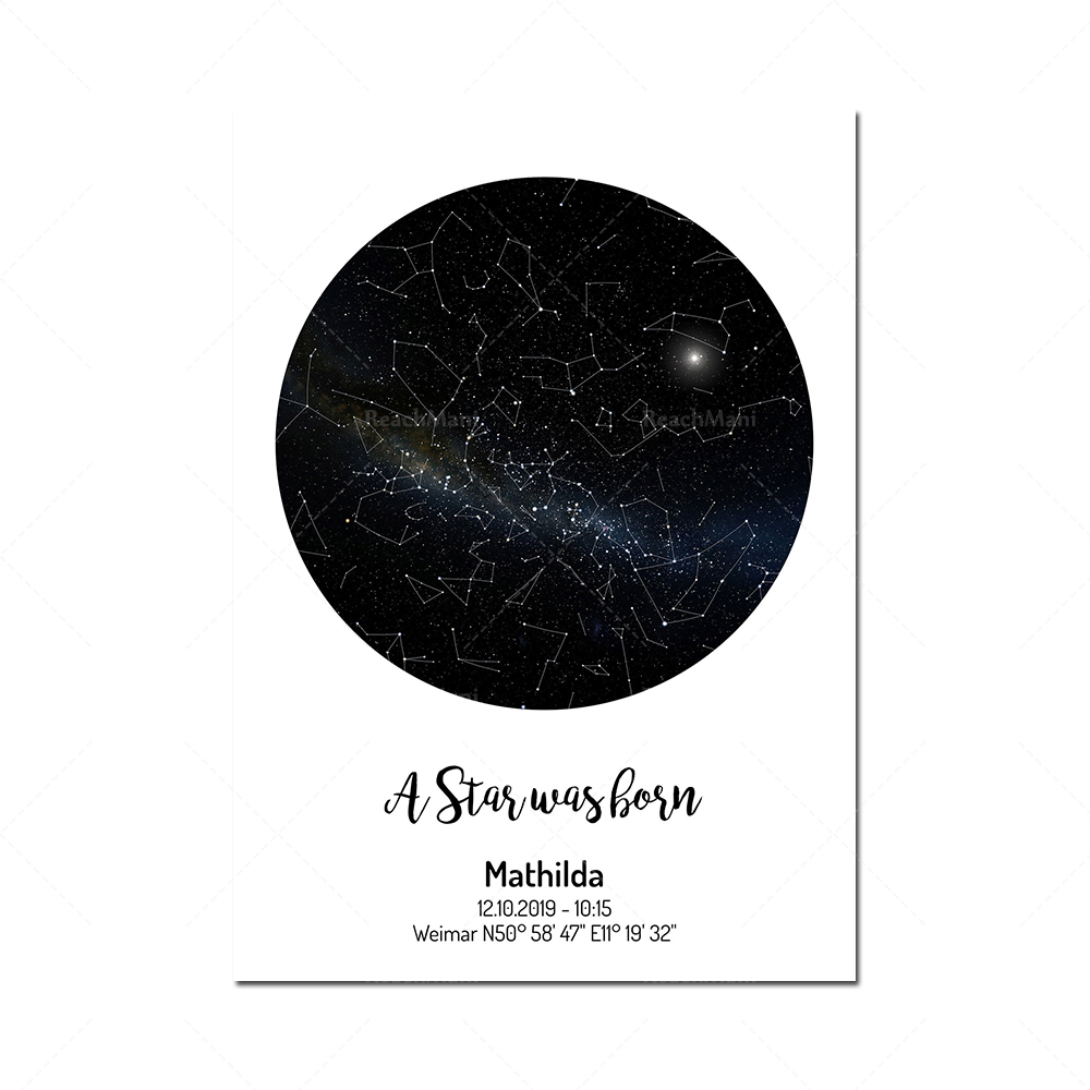 Ay evreleri yapay izlenim-yıld - Star Map Poster incelemesi ve fiyatı